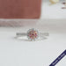 Pink Round Diamond Engagement Ring on White Background