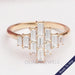 Yellow Gold Baguette Cut Cluster Diamond Engagement Ring