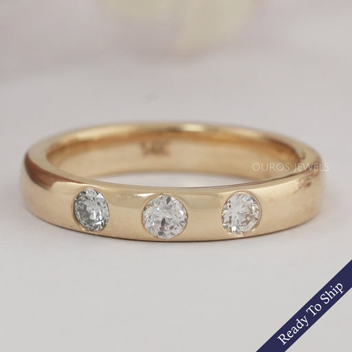 OEC Round Cut Lab Diamond Gypsy Set Band Ring