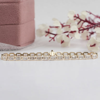 Criss Cut Lab Grown Diamond Bezel Set Tennis Bracelet
