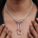Pink Pear And Marquise Diamond Cluster Bridal Necklace Necklaces