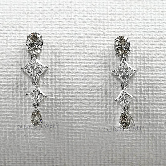 Multi Shape Lab Diamond Drop Earrings Earring