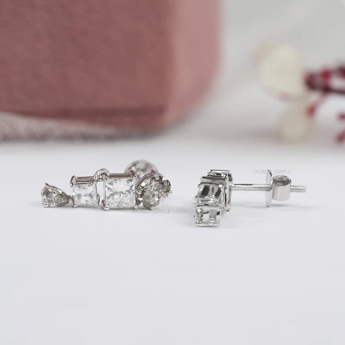 Olive Multi Shape Lab Diamond Drop Earrings Earrings