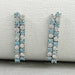 Blue Round Cut Lab Diamond Double Row Earrings Earring