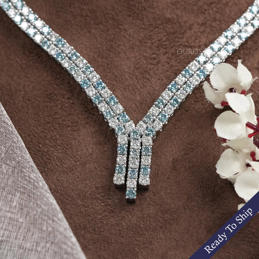Round Cut Diamond Bridal Necklace Necklaces