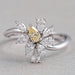 Fancy Yellow Pear And Marquise Cut Cluster Diamond Ring