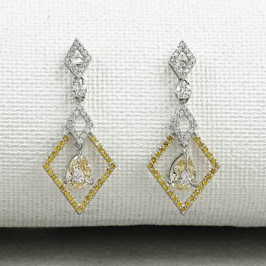 Kite Shape Pear Diamond Dangle Earrings Earrings
