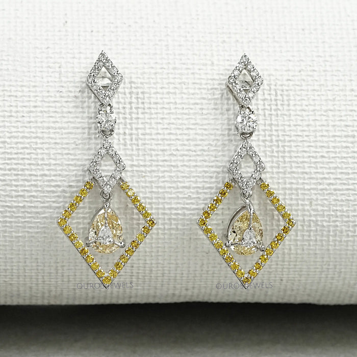Kite Shape Pear Diamond Dangle Earrings Earrings