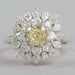 Heart And Pear Shape Halo Sunburst Ring - Cushion Shape