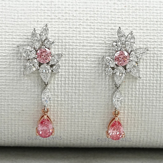 Multi Shape Lab Diamond Cluster Earrings Earrings