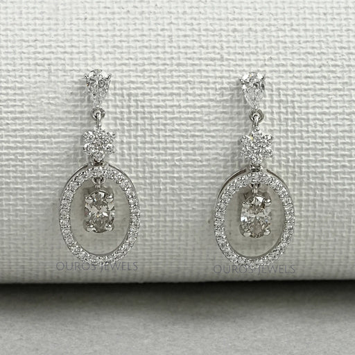 Oval Cut Lab Diamond Drop Earrings Earrings