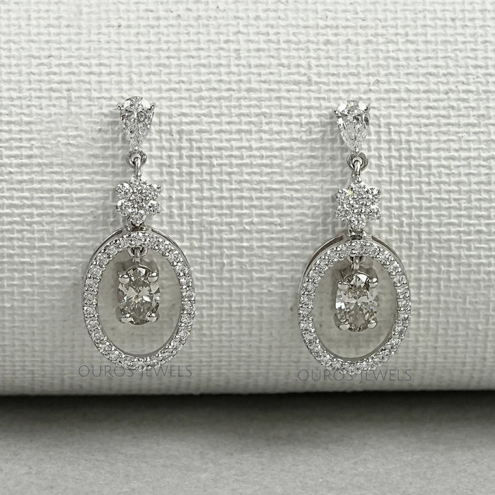 Oval Cut Lab Diamond Drop Earrings Earrings