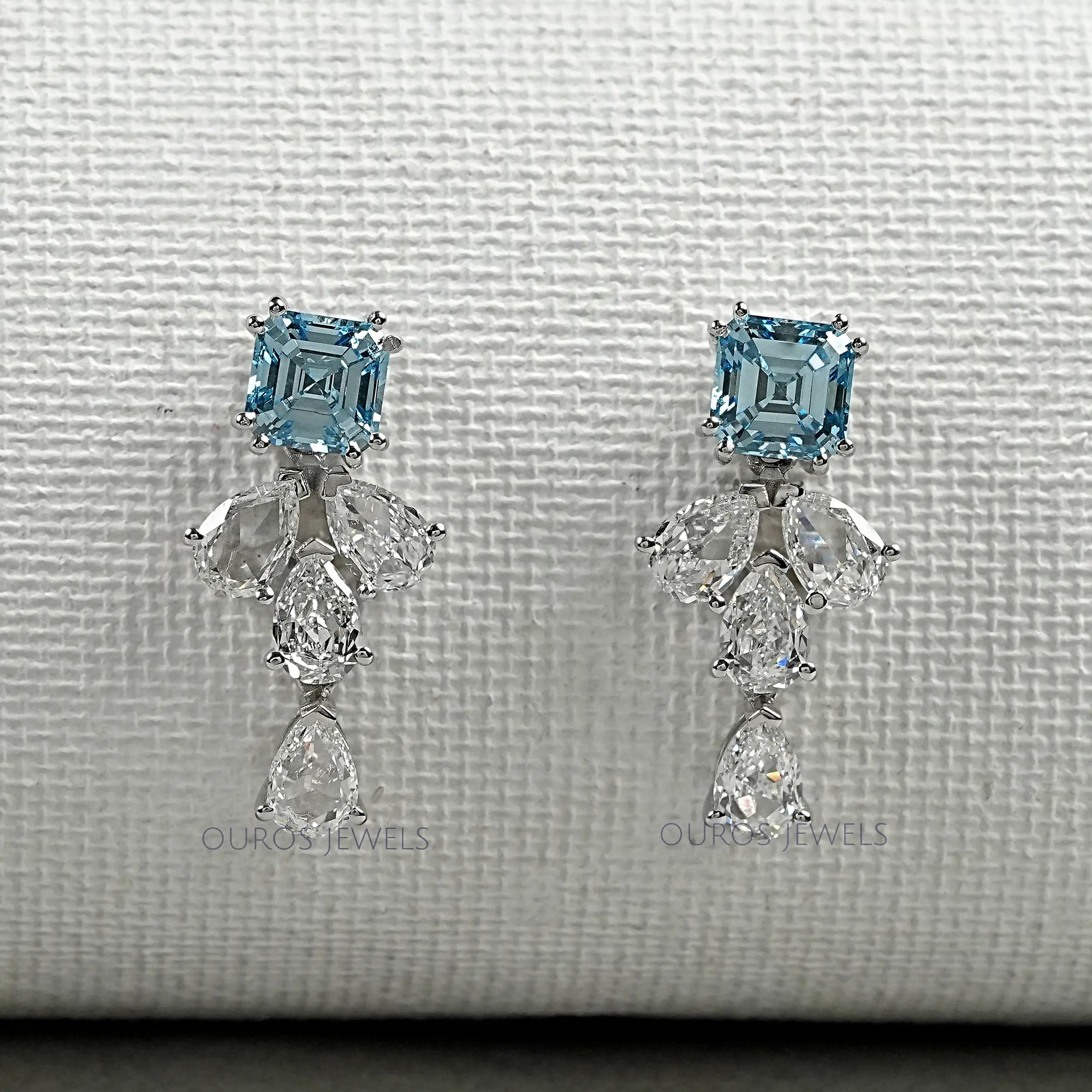 Aquamarine And Diamond Drop Earrings Earrings