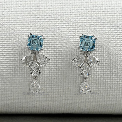Aquamarine And Diamond Drop Earrings Earrings