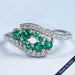 Emerald Round And Lab Diamond Bypass Ring