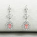 Pink Pear Shape Double Halo Drop Earrings Earrings