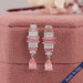 Alternative Pink Baguette Diamond Drop Earrings Earrings