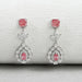 Pink Diamond Double Halo Pear Dangle Earrings Earrings