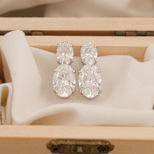 Margot Robbie Annual Oval Lab Diamond Earrings Earrings