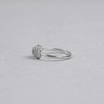 Oval Shape Olive Diamond Halo Ring Ring