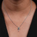 Olive Oval Lab Diamond Halo Pendant Necklaces