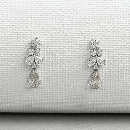 Olive Pear Lab Grown Diamond Drop Earrings Earrings