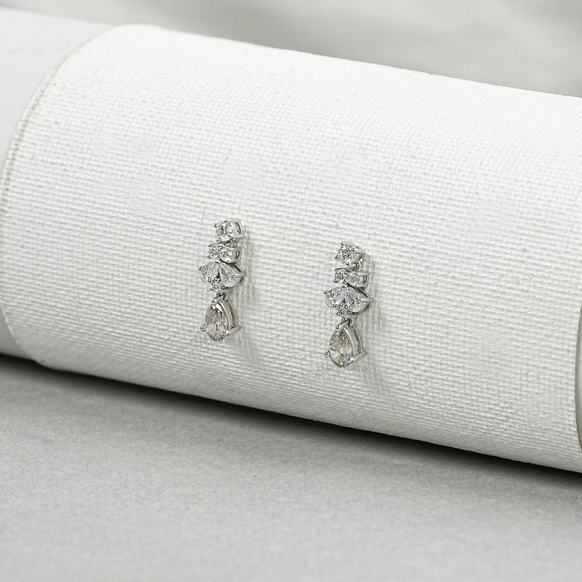 Olive Pear Lab Grown Diamond Drop Earrings Earrings