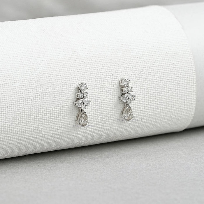 Olive Pear Lab Grown Diamond Drop Earrings Earrings
