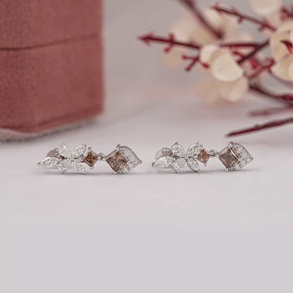 Chocolate Princess Lab Diamond Drop Earrings Earrings