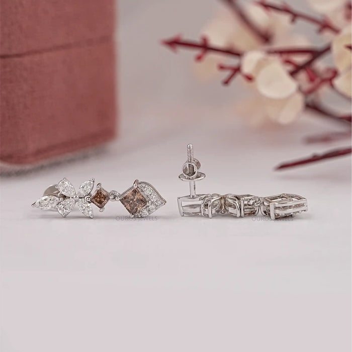 Chocalate Princess Lab Diamond Drop Earrings Earrings