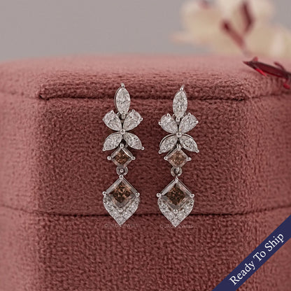 Chocolate Princess Lab Diamond Drop Earrings Earrings