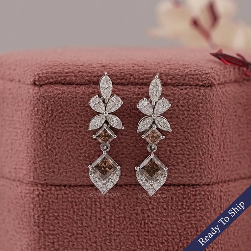 Chocalate Princess Lab Diamond Drop Earrings Earrings