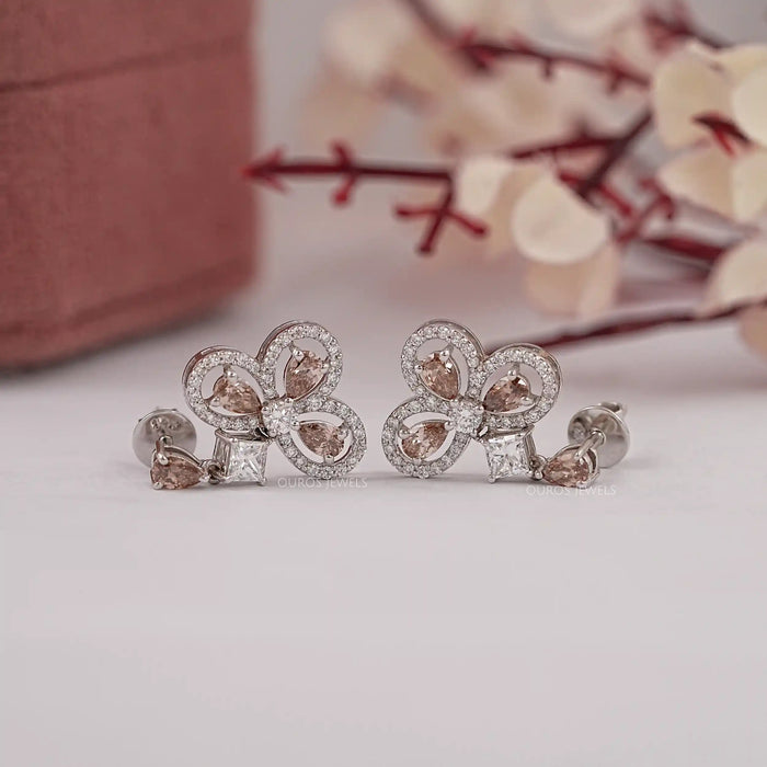 Chocalate Pear Lab Diamond Drop Earrings Earrings