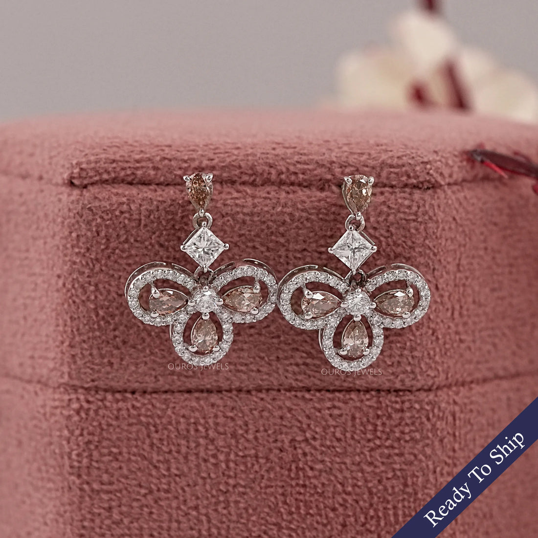 Chocolate Pear Lab Diamond Drop Earrings Earrings