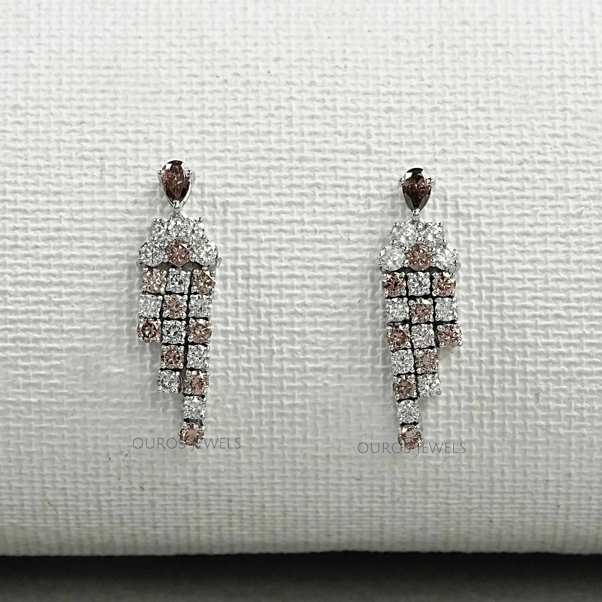 Champagne Diamond Dangle Earrings