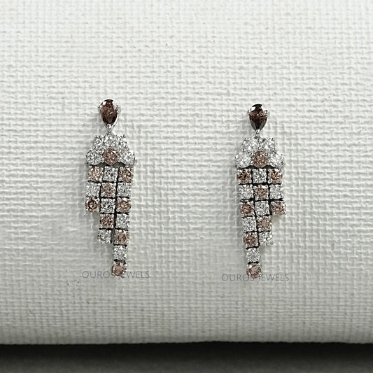 Champagne Diamond Dangle Earrings