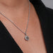 Brown Round Diamond Double Halo Pendant Necklaces