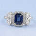 Blue Sapphire Halo Engagement Ring