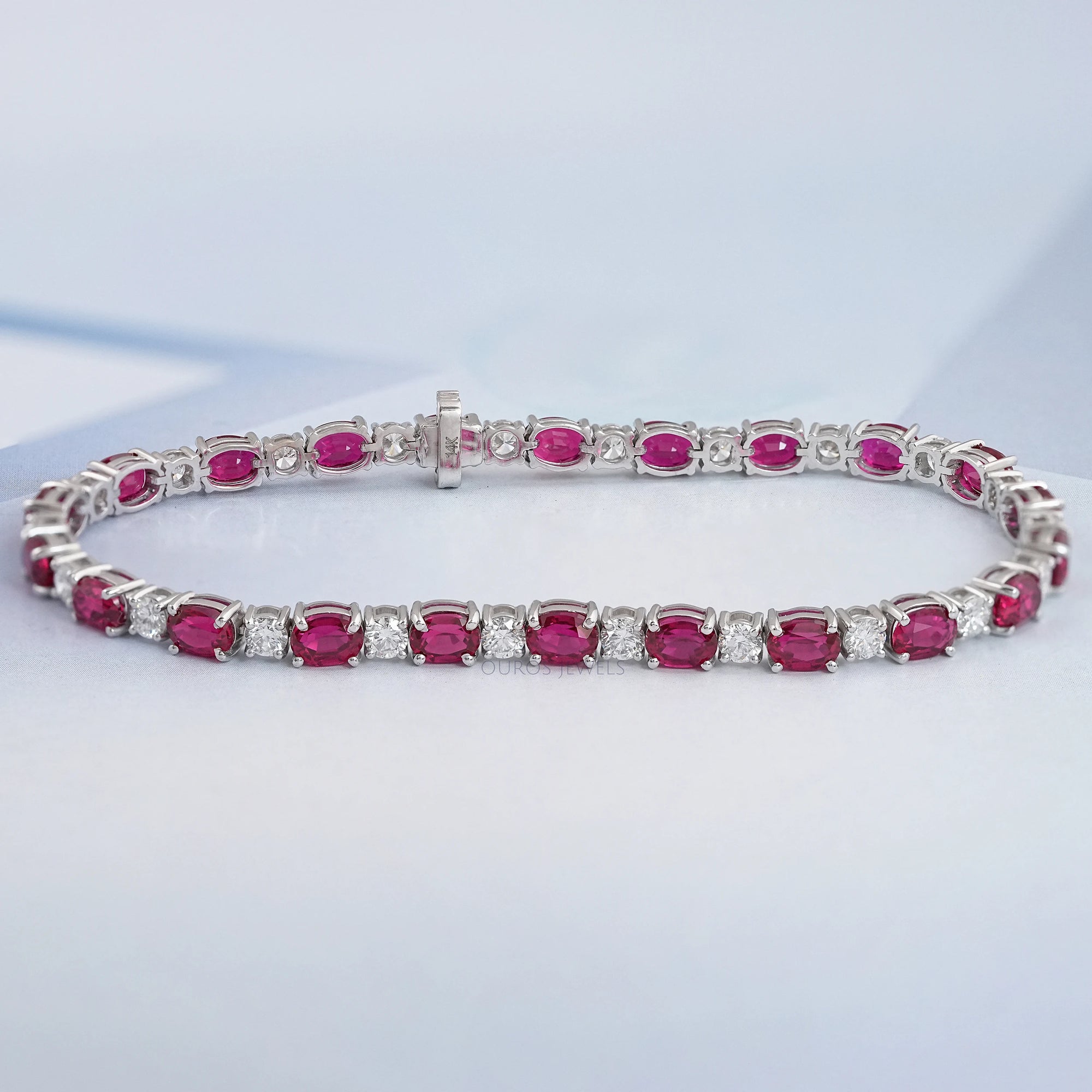 Ruby Oval Gemstone Bracelet