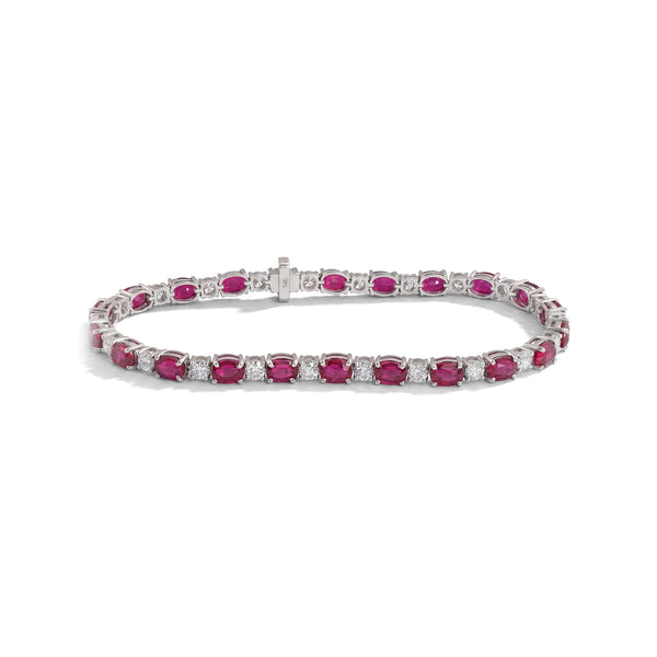 Ruby Oval Gemstone Bracelet