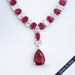 Ruby Pear And Oval Gemstone Necklace