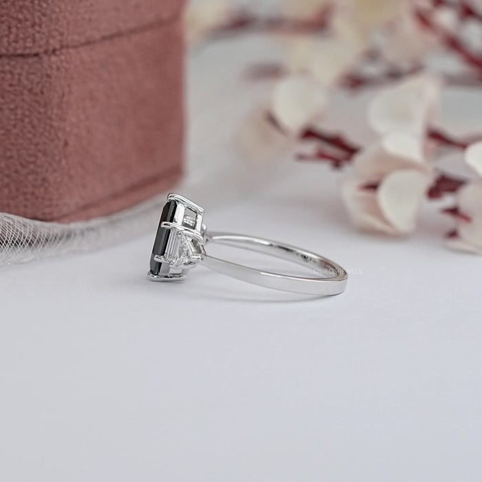 Black Dutch Marquise Cut Accent Anniversary Ring Rings