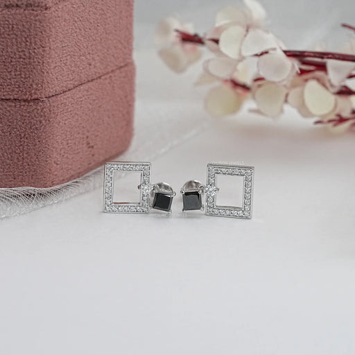Black Princess Lab Diamond Drop Earrings Earrings