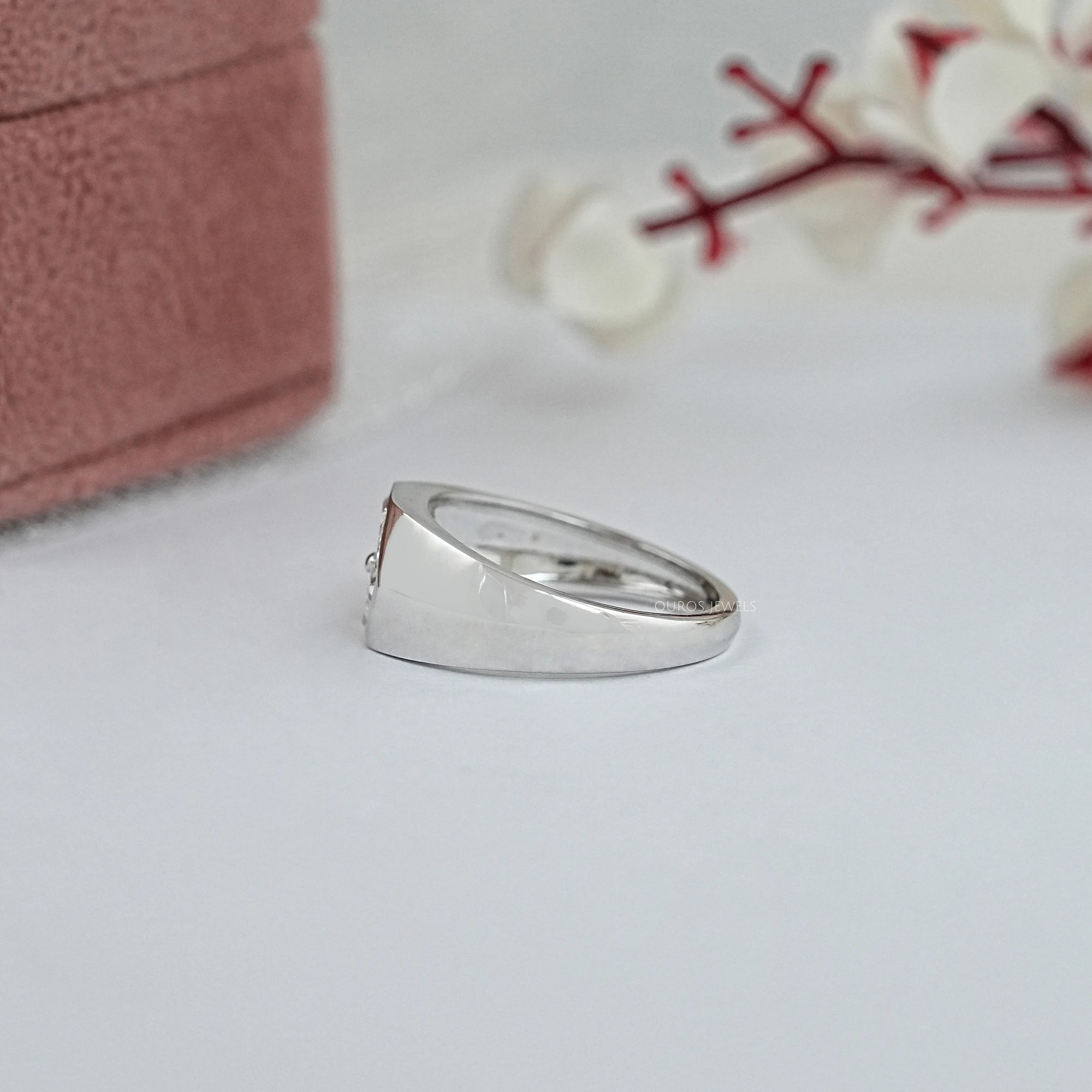 Antique Triangle Cut Lab Diamond Wedding Band Rings