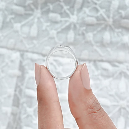 Antique Triangle Cut Lab Diamond Wedding Band Rings