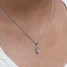 Step Cut Arrow Lab Diamond Halo Pendant Necklaces