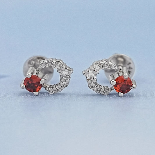 Red Ruby Lab Gemstone Drop Earrings