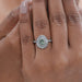 Green Pear Diamond Double Halo Engagement Ring Rings