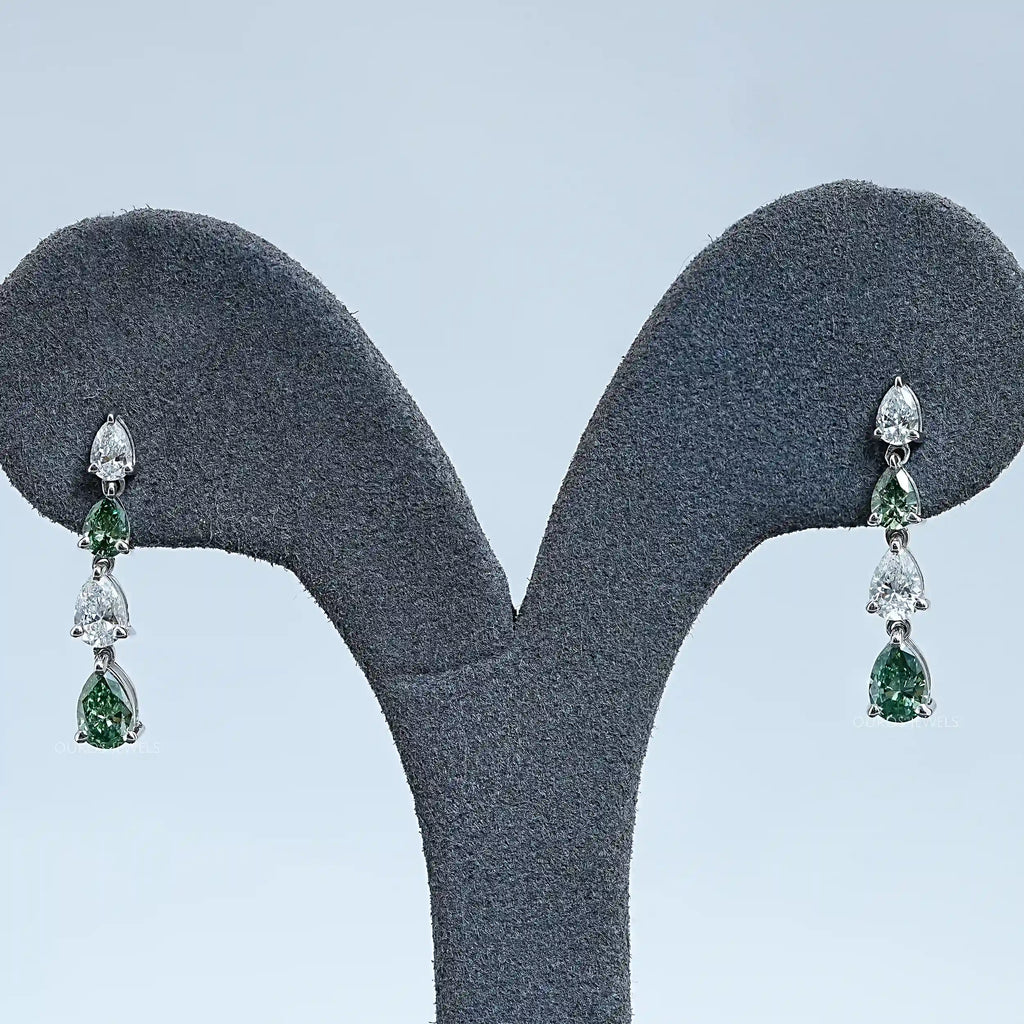 Pear Cut Lab Diamond Dangle Earrings Earrings