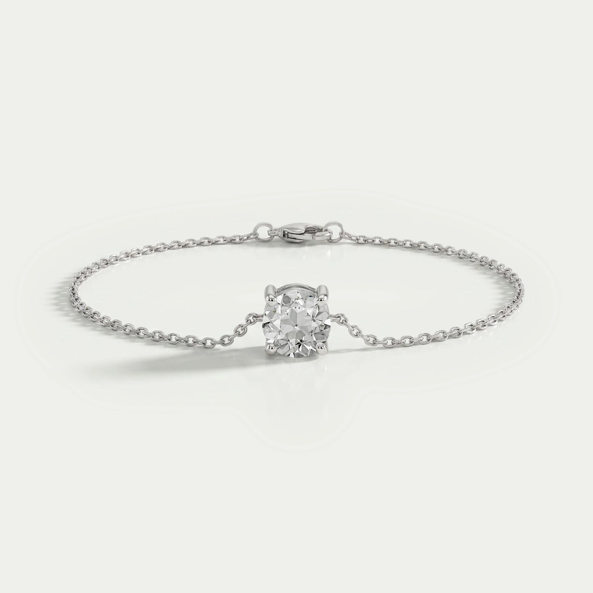 Old European Round Diamond Solitaire Bracelet